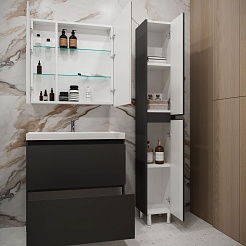 Stella Polare Зеркальный шкаф Анда 800х800/С R с Led-подсветкой – фотография-10